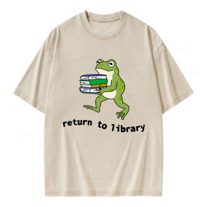 Pagewings Return to Library Unisex Washed T-shirt