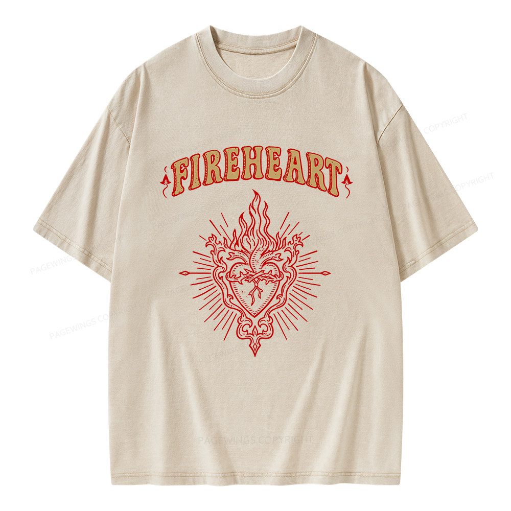 Pagewings Fireheart Unisex Washed T-shirt