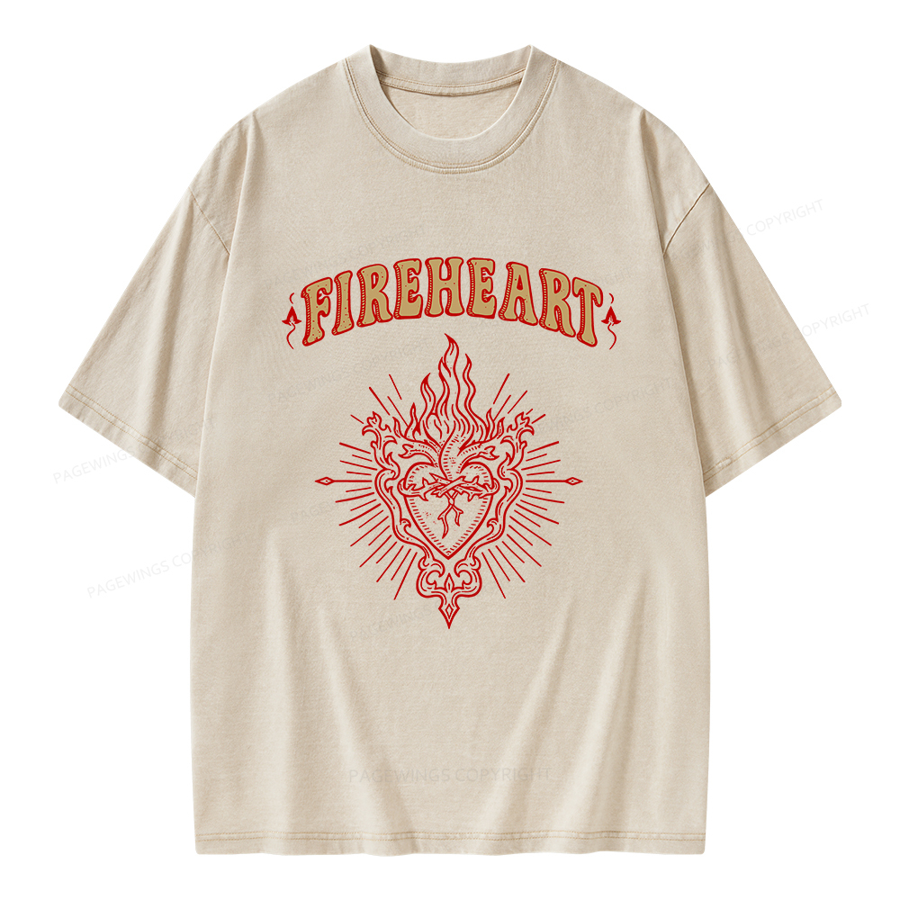 Pagewings Fireheart Unisex Washed T-shirt