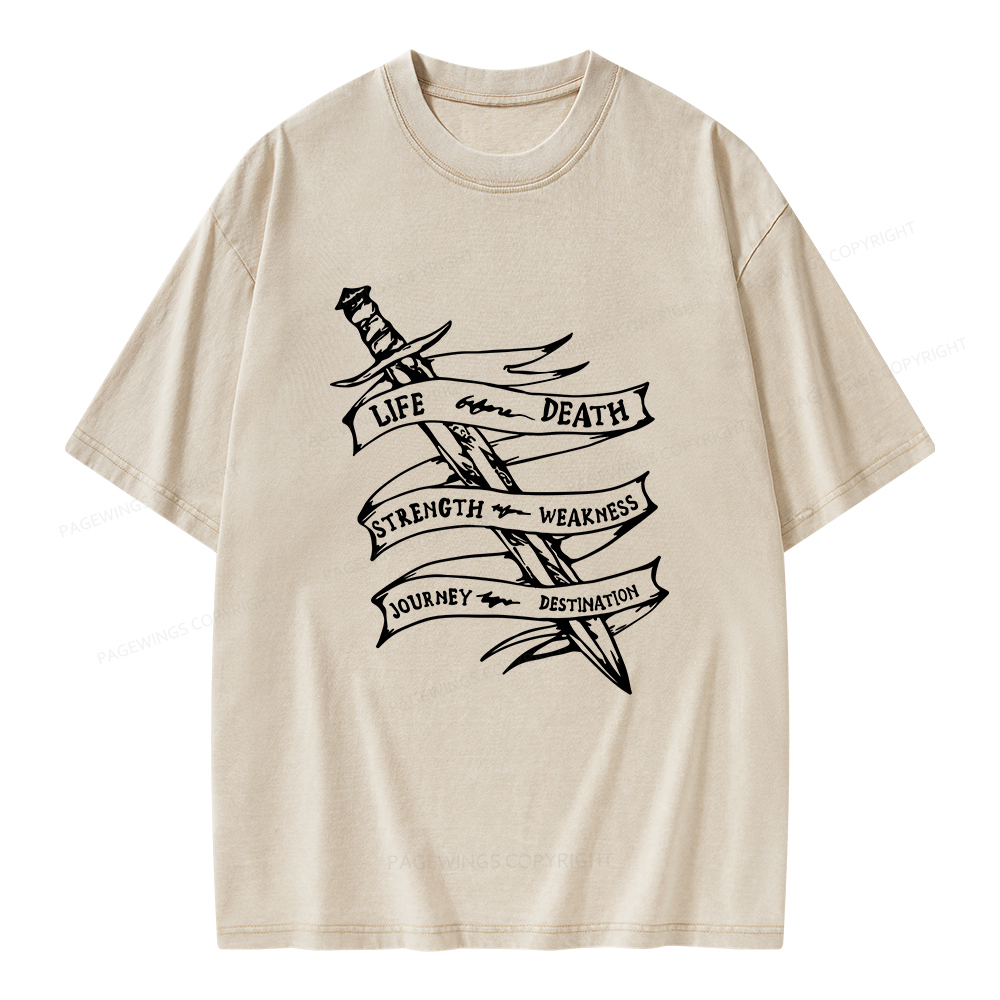 Pagewings Life Before Death Unisex Washed T-shirt