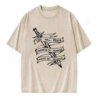 Pagewings Life Before Death Unisex Washed T-shirt