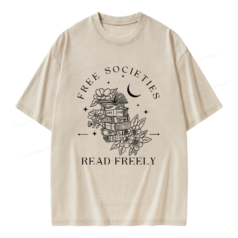 Pagewings Free Societies Read Freely Comfort Colors Shirt Unisex Washed T-shirt