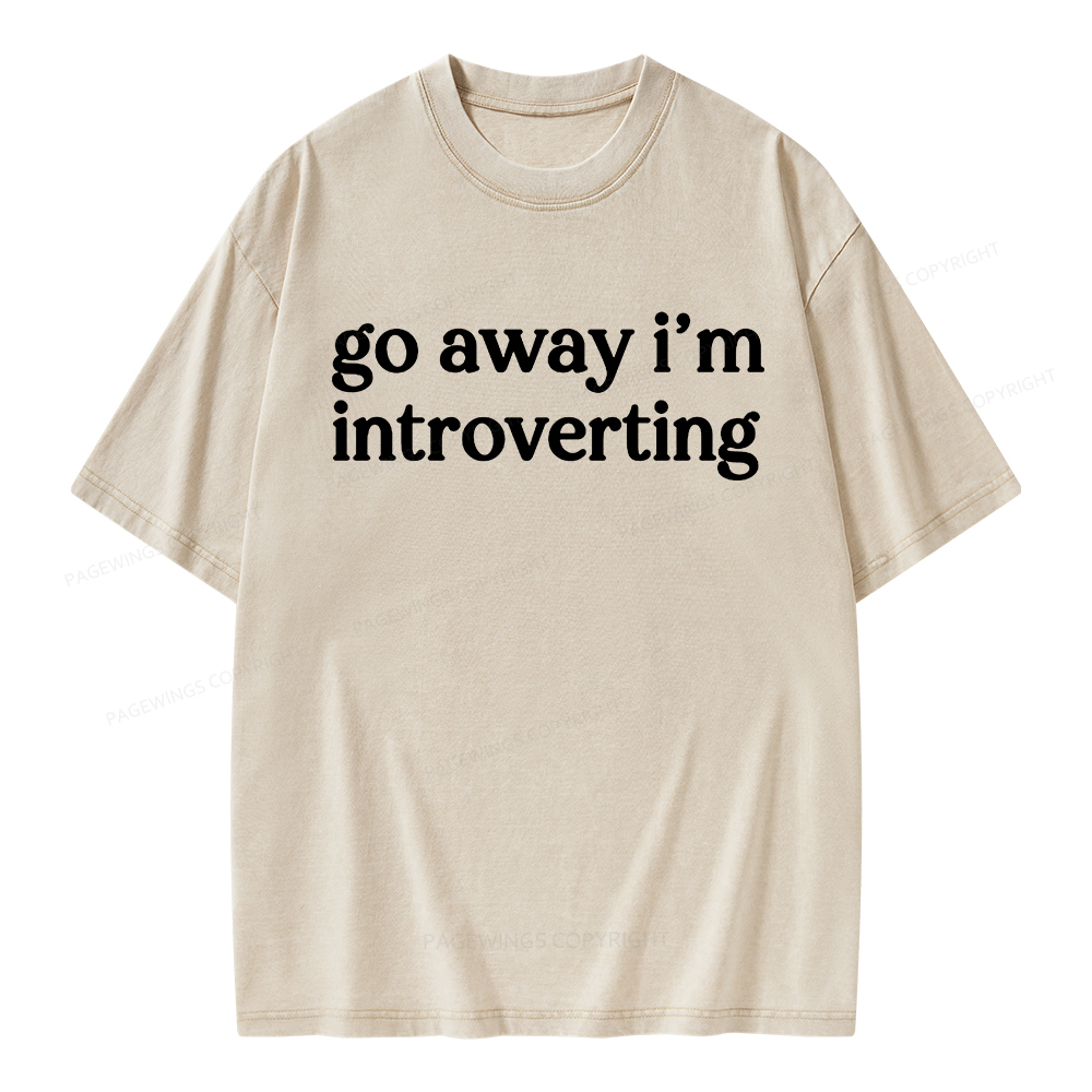 Pagewings Go Away I'm Introverted Unisex Washed T-shirt