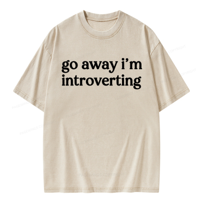 Pagewings Go Away I'm Introverted Unisex Washed T-shirt