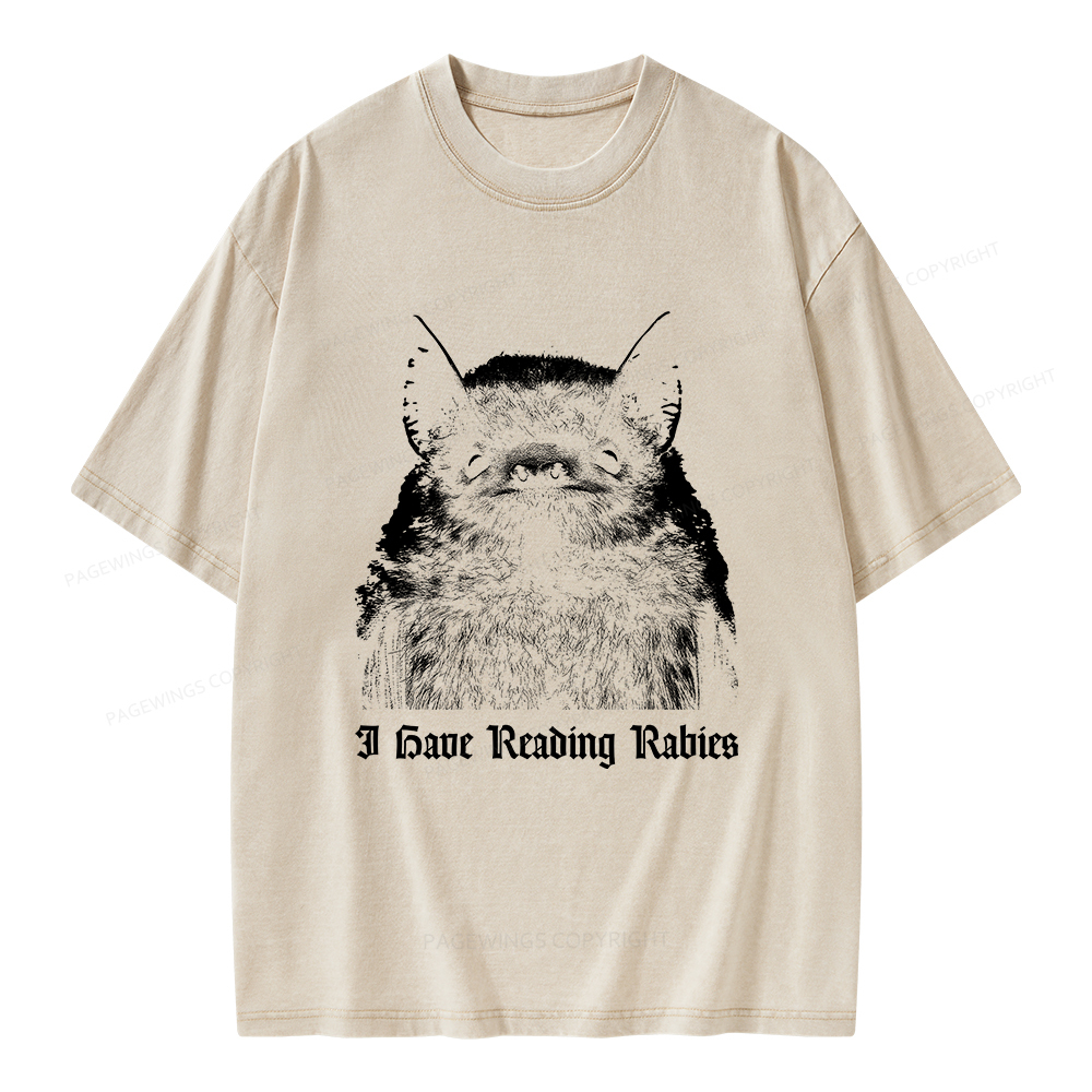 Pagewings I Have Reading Rabies Unisex Washed T-shirt
