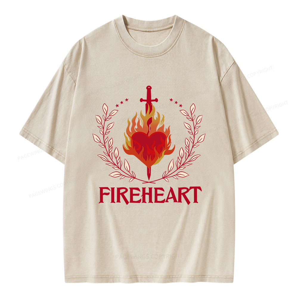 Pagewings Fireheart Unisex Washed T-shirt