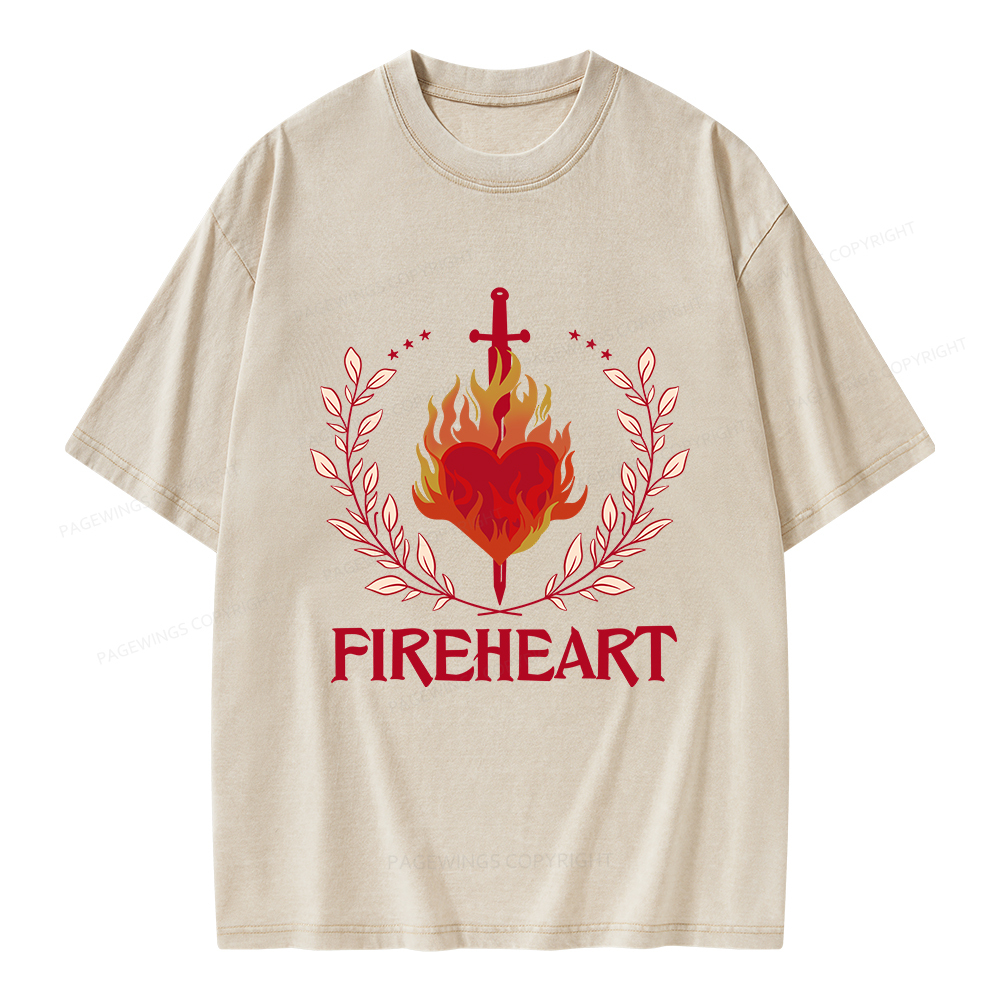 Pagewings Fireheart Unisex Washed T-shirt