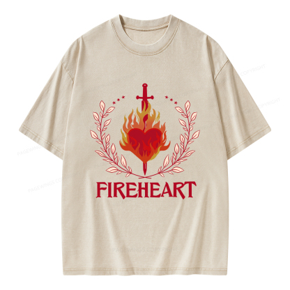 Pagewings Fireheart Unisex Washed T-shirt