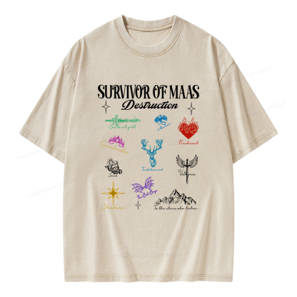 Pagewings Survivor of Maas Unisex Washed T-shirt