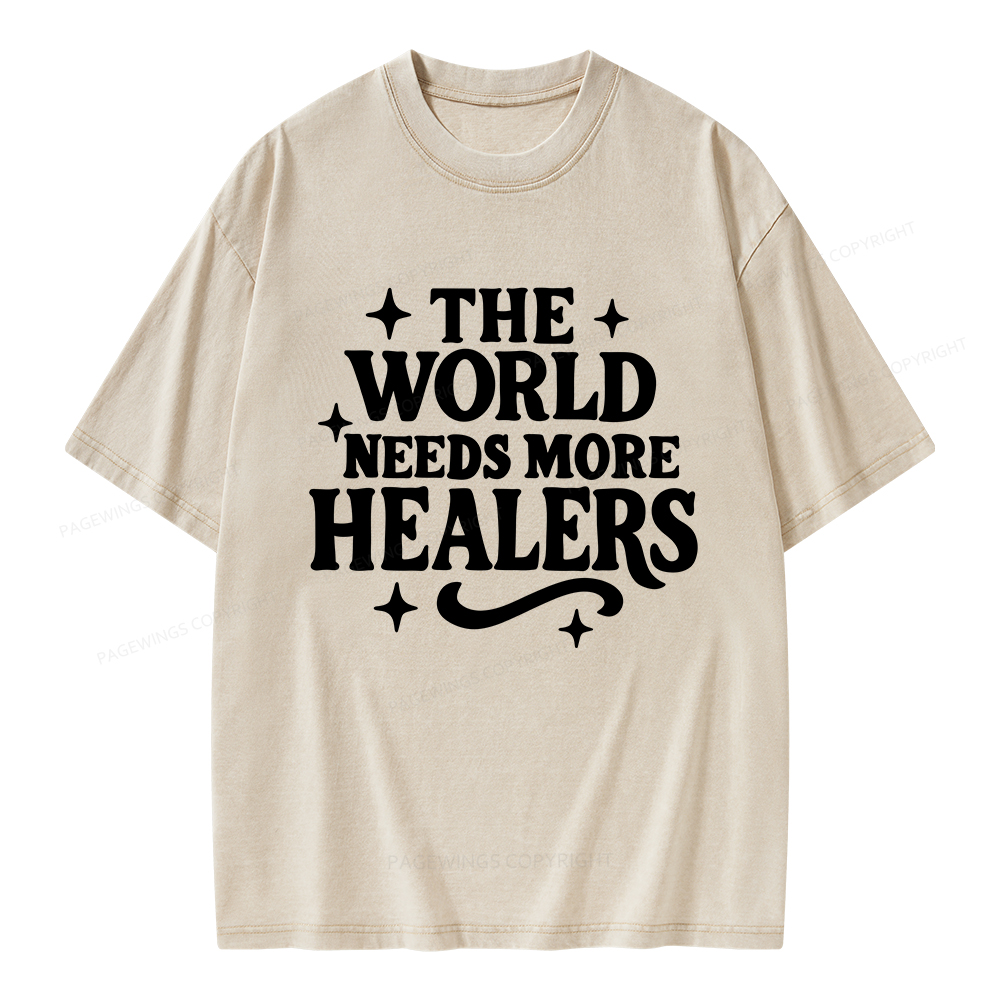 Pagewings The World Needs More Healers Unisex Washed T-shirt