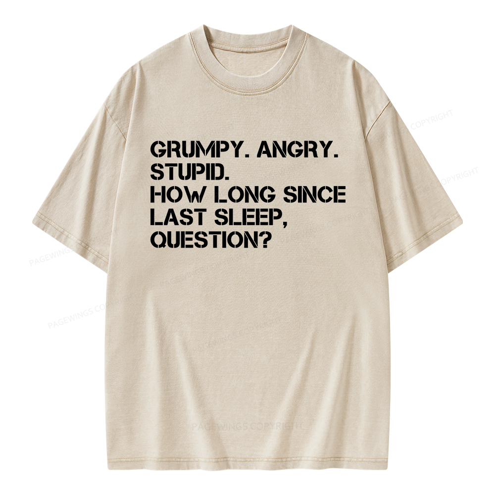 Pagewings How Long Since Last Sleep Unisex Washed T-shirt