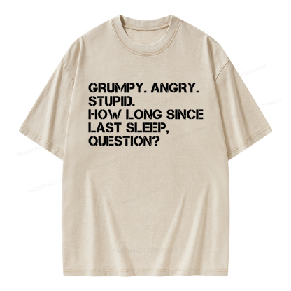 Pagewings How Long Since Last Sleep Unisex Washed T-shirt