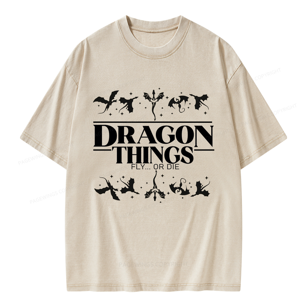 Pagewings Dragon Things Unisex Washed T-shirt