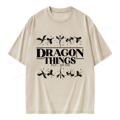 Pagewings Dragon Things Unisex Washed T-shirt
