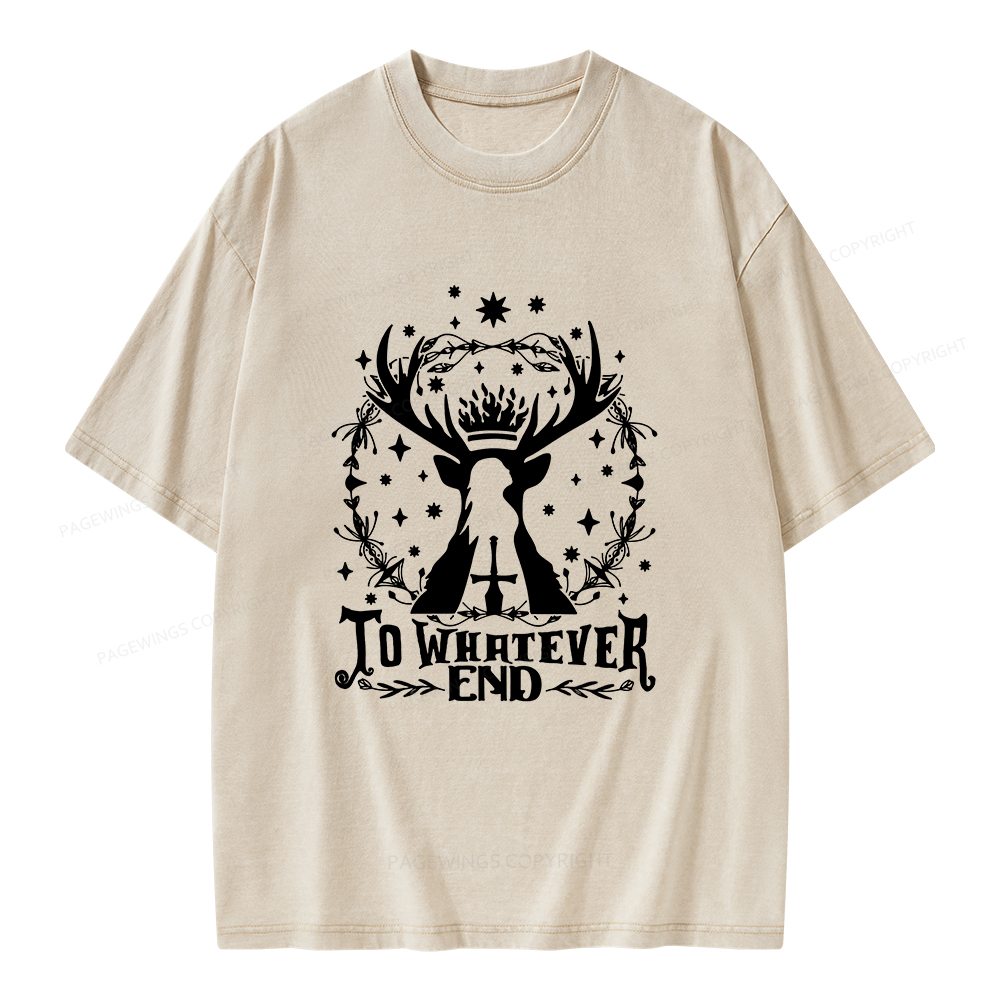 Pagewings To Whatever End Unisex Washed T-shirt