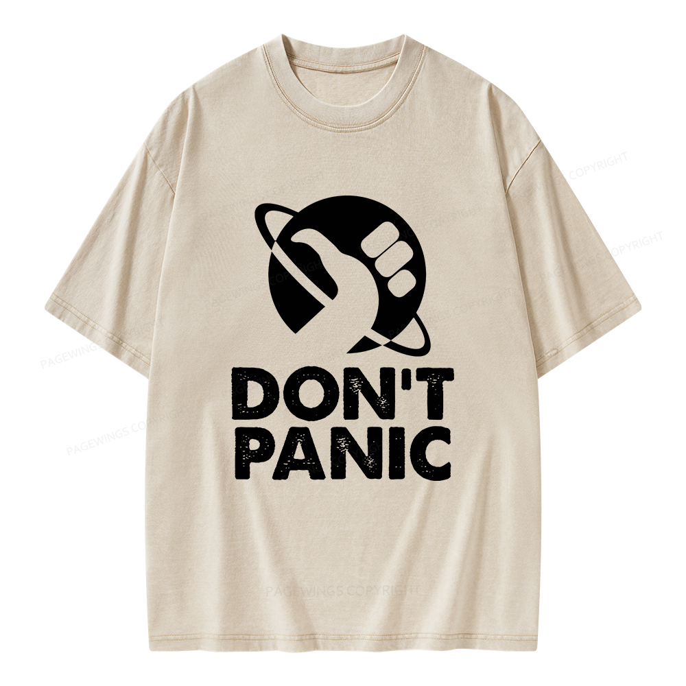 Pagewings Don't Panic Unisex Washed T-shirt
