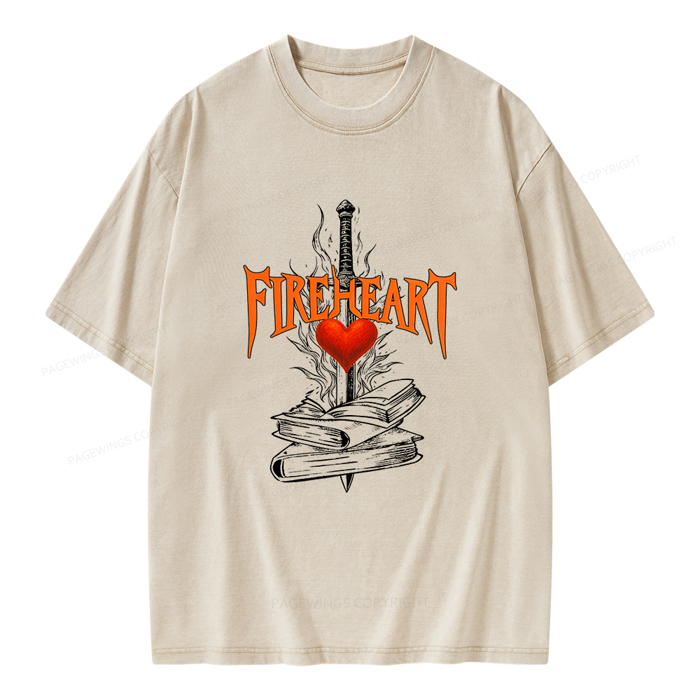Pagewings Fireheart Unisex Washed T-shirt