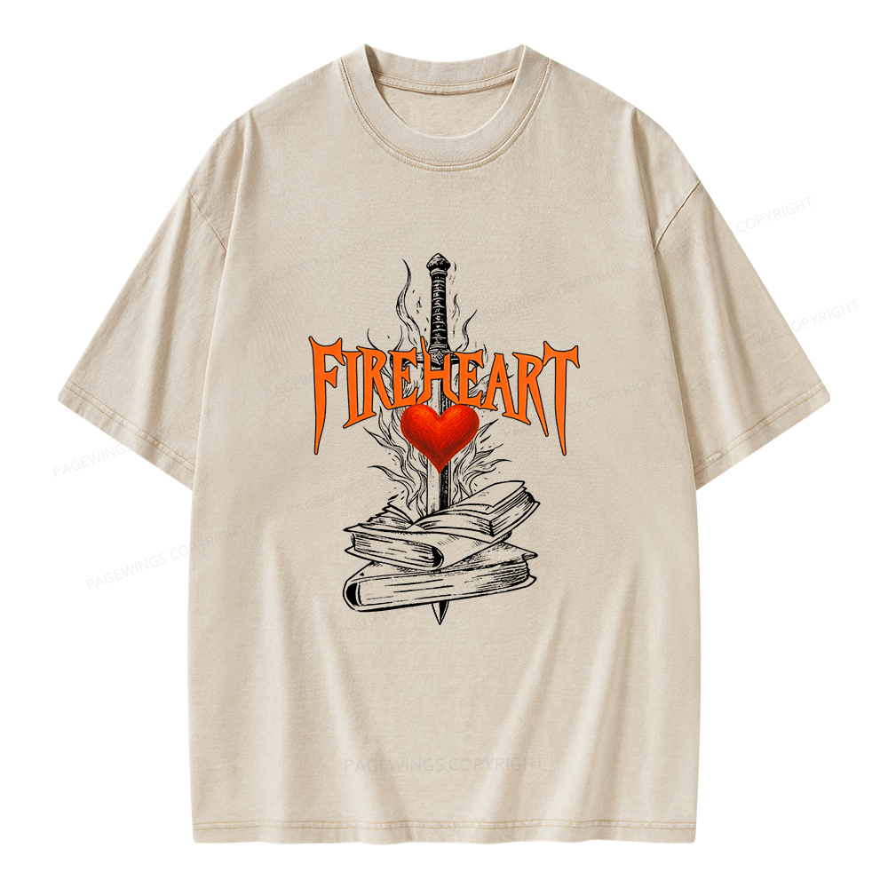 Pagewings Fireheart Unisex Washed T-shirt