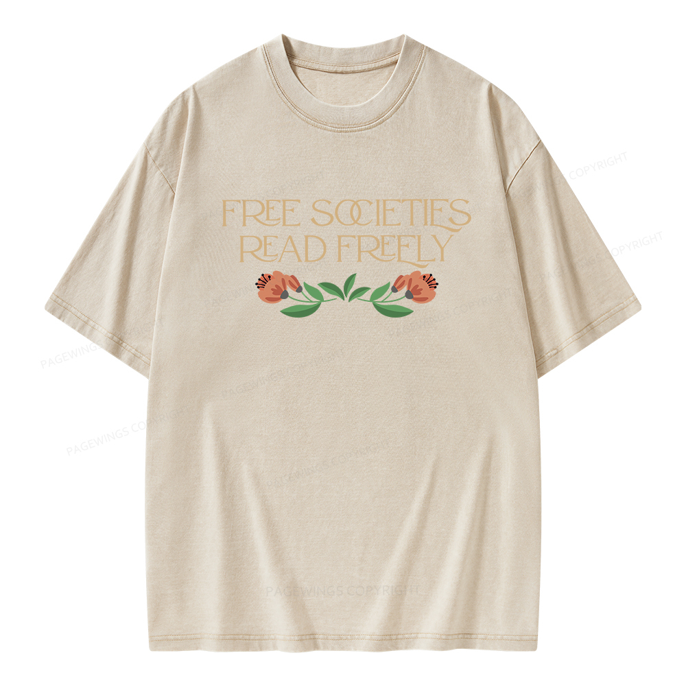 Pagewings Free Societies Read Freely Shirt T-Shirt Unisex Washed T-shirt