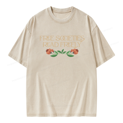 Pagewings Free Societies Read Freely Shirt T-Shirt Unisex Washed T-shirt
