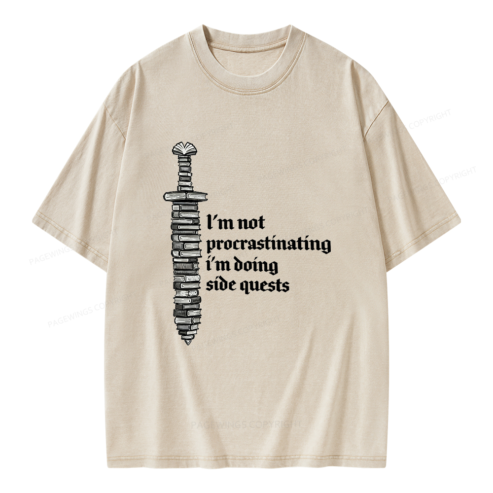 Pagewings I'm Doing Side Quests Unisex Washed T-shirt