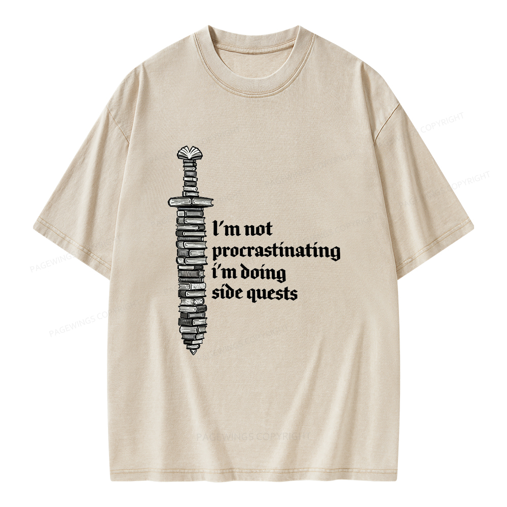 Pagewings I'm Doing Side Quests Unisex Washed T-shirt
