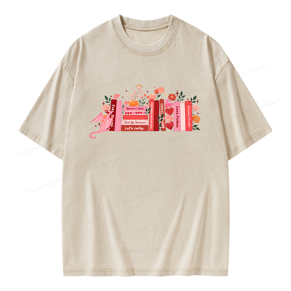 Pagewings Romance Reader Unisex Washed T-shirt