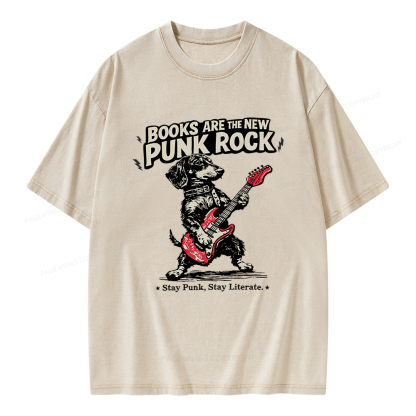 Pagewings Books Are the New Punk Rock Unisex Washed T-shirt
