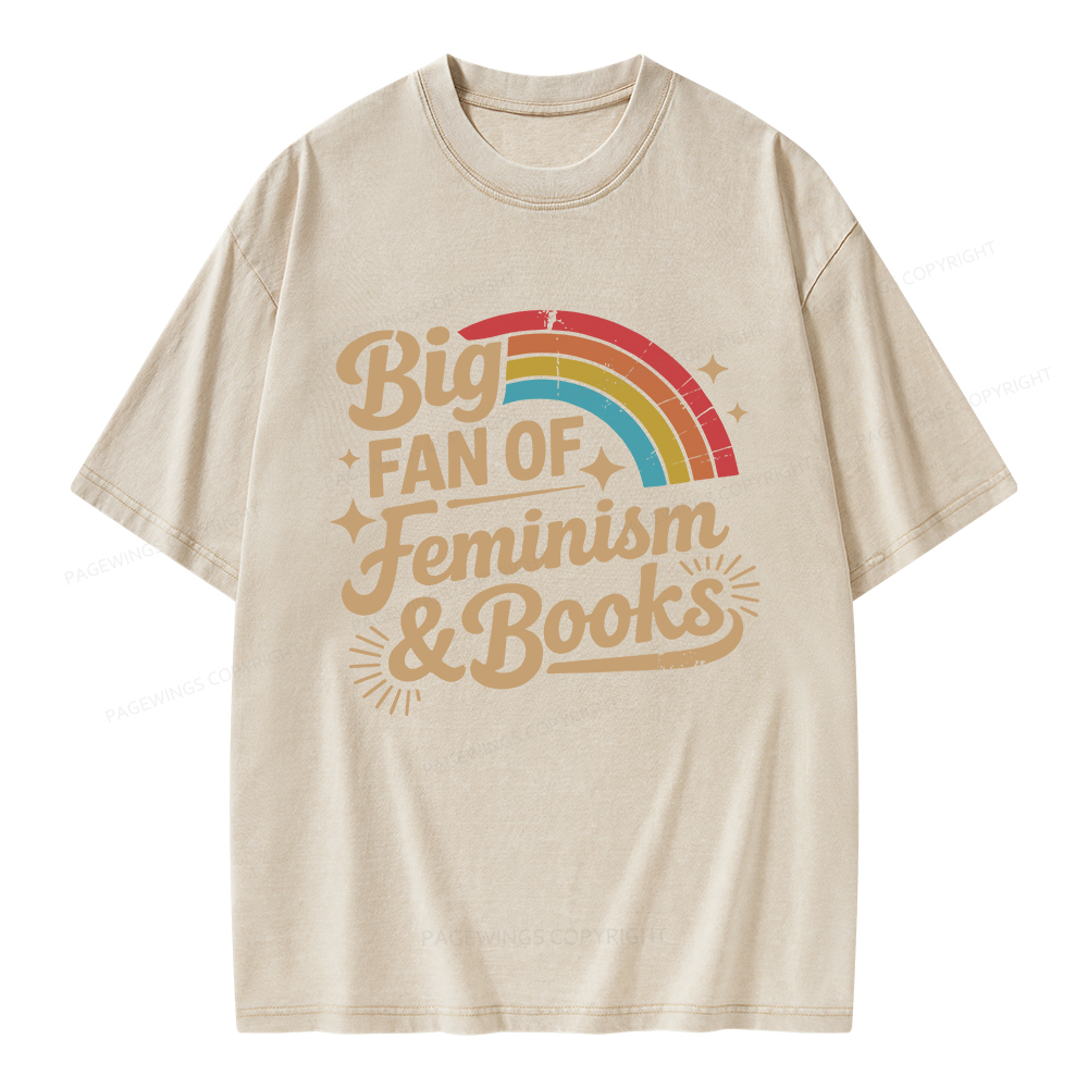 Pagewings Big Fan Of Feminism & Books Unisex Washed T-shirt