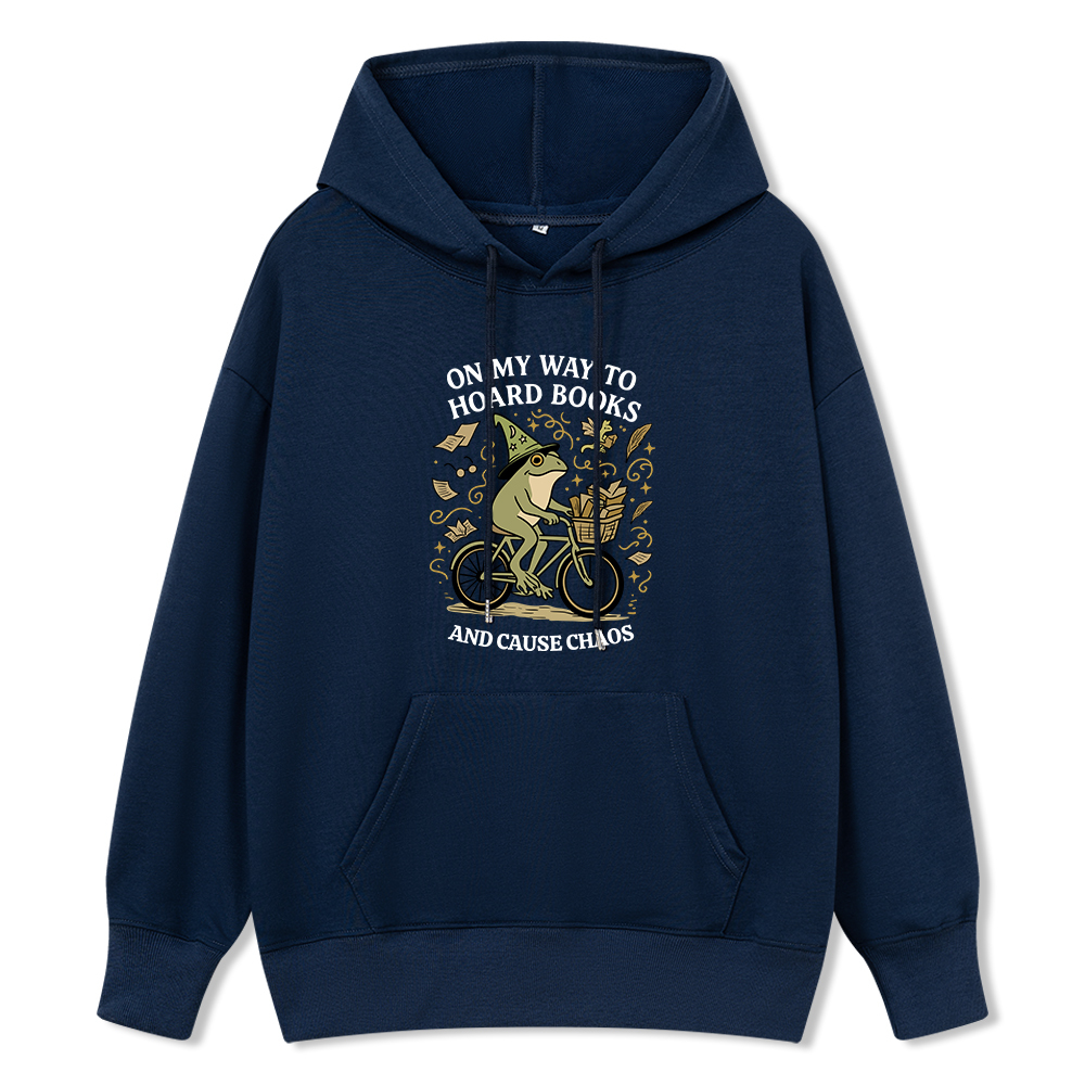 Pagewings On My Way To Hoard Books And Cause Chaos Unisex Classic Hoodie