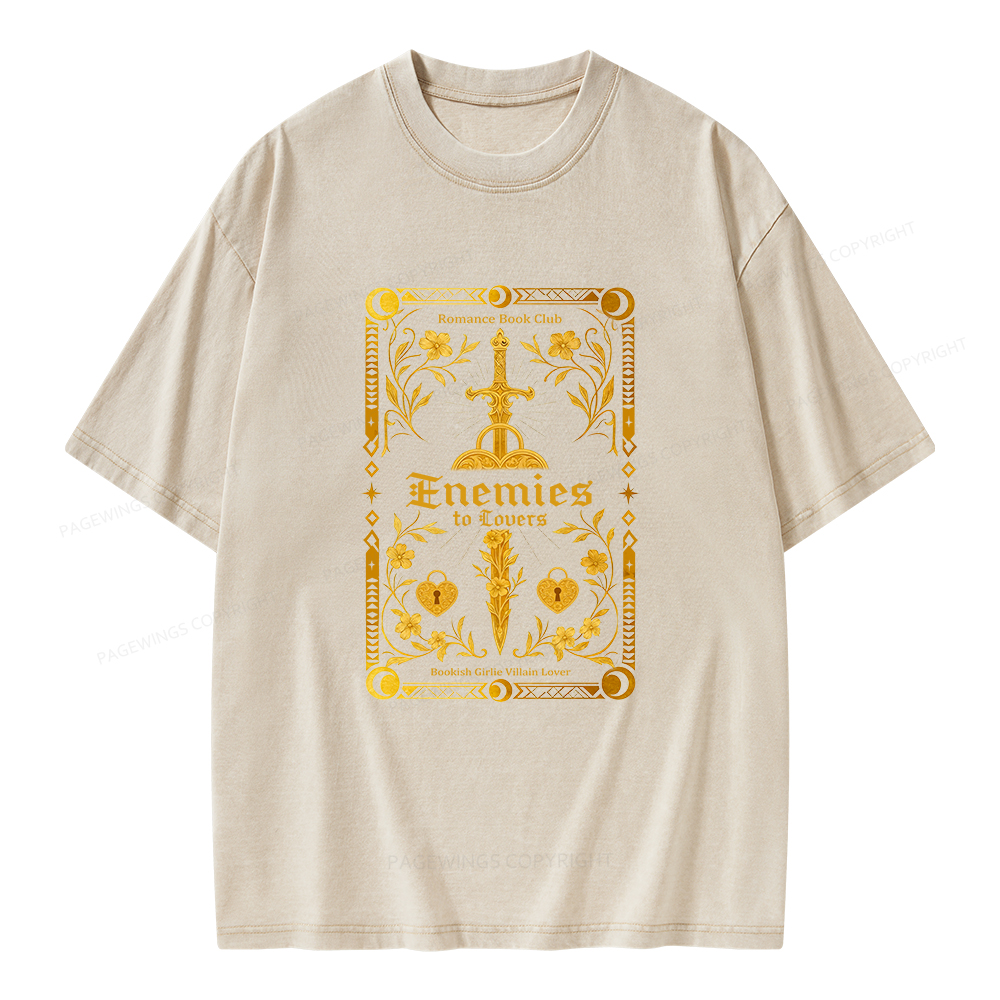 Pagewings Enemies to Lovers Unisex Washed T-shirt