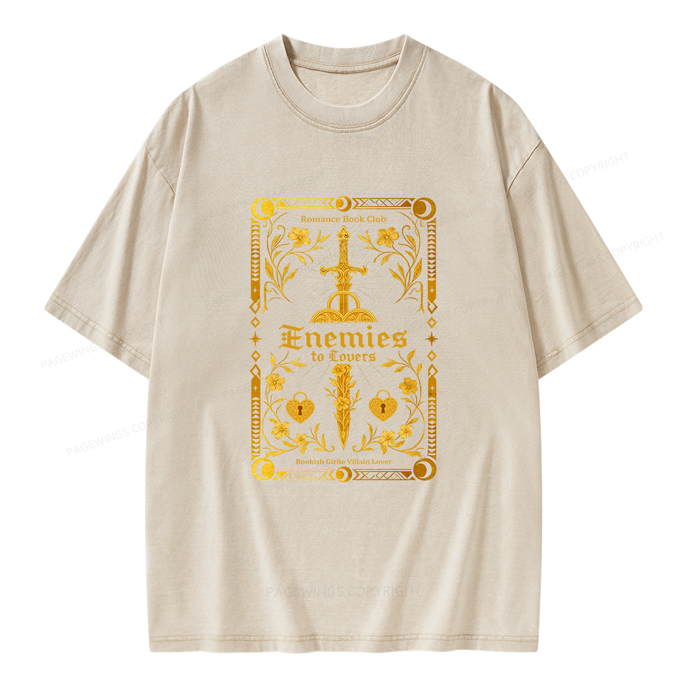 Pagewings Enemies to Lovers Unisex Washed T-shirt
