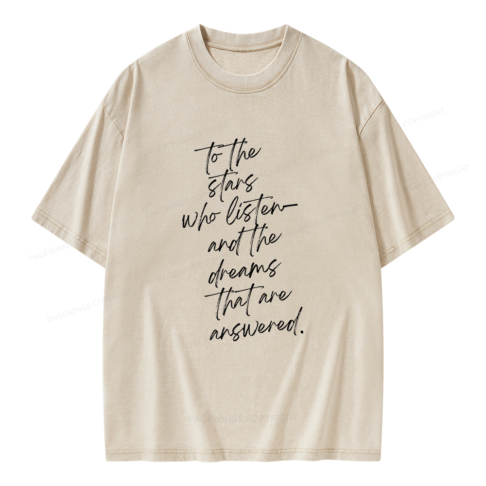 Pagewings To The Stars Who Listen Unisex Washed T-shirt