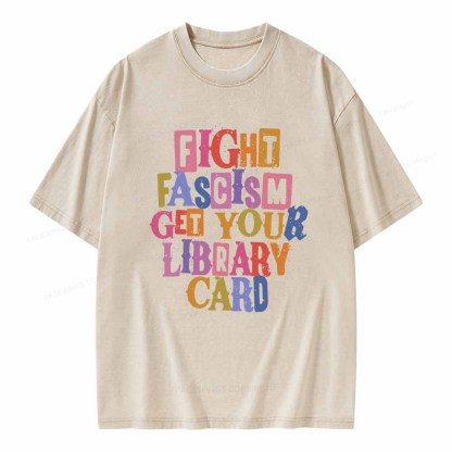 Pagewings Get Your Library Card Unisex Washed T-shirt