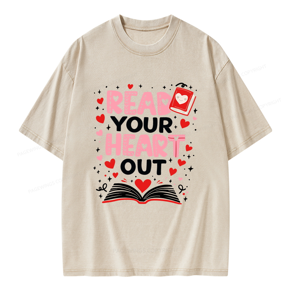 Pagewings Read Your Heart Out Valentine Unisex Washed T-shirt