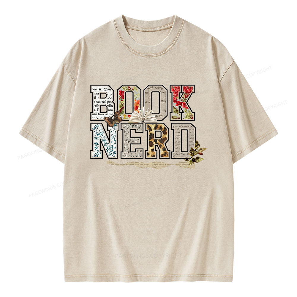 Pagewings Book Nerd Unisex Washed T-shirt