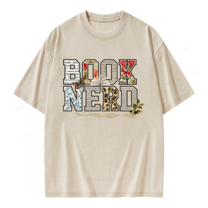 Pagewings Book Nerd Unisex Washed T-shirt