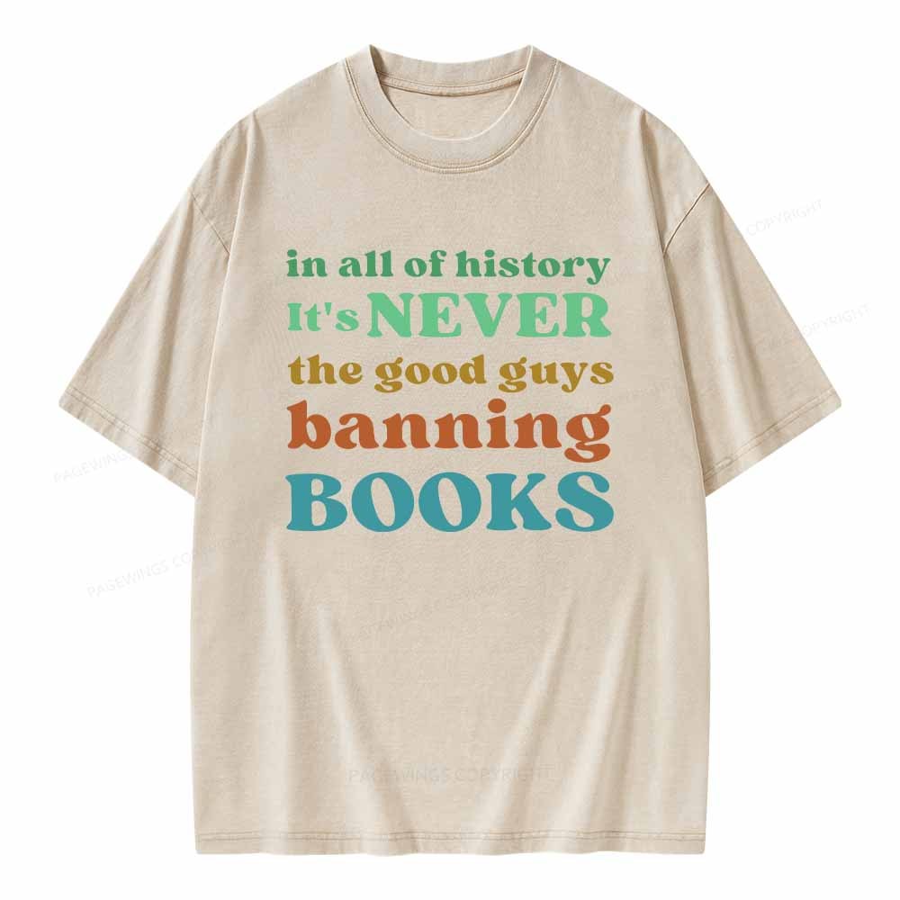 Pagewings Banned Books Shirt Unisex Washed T-shirt