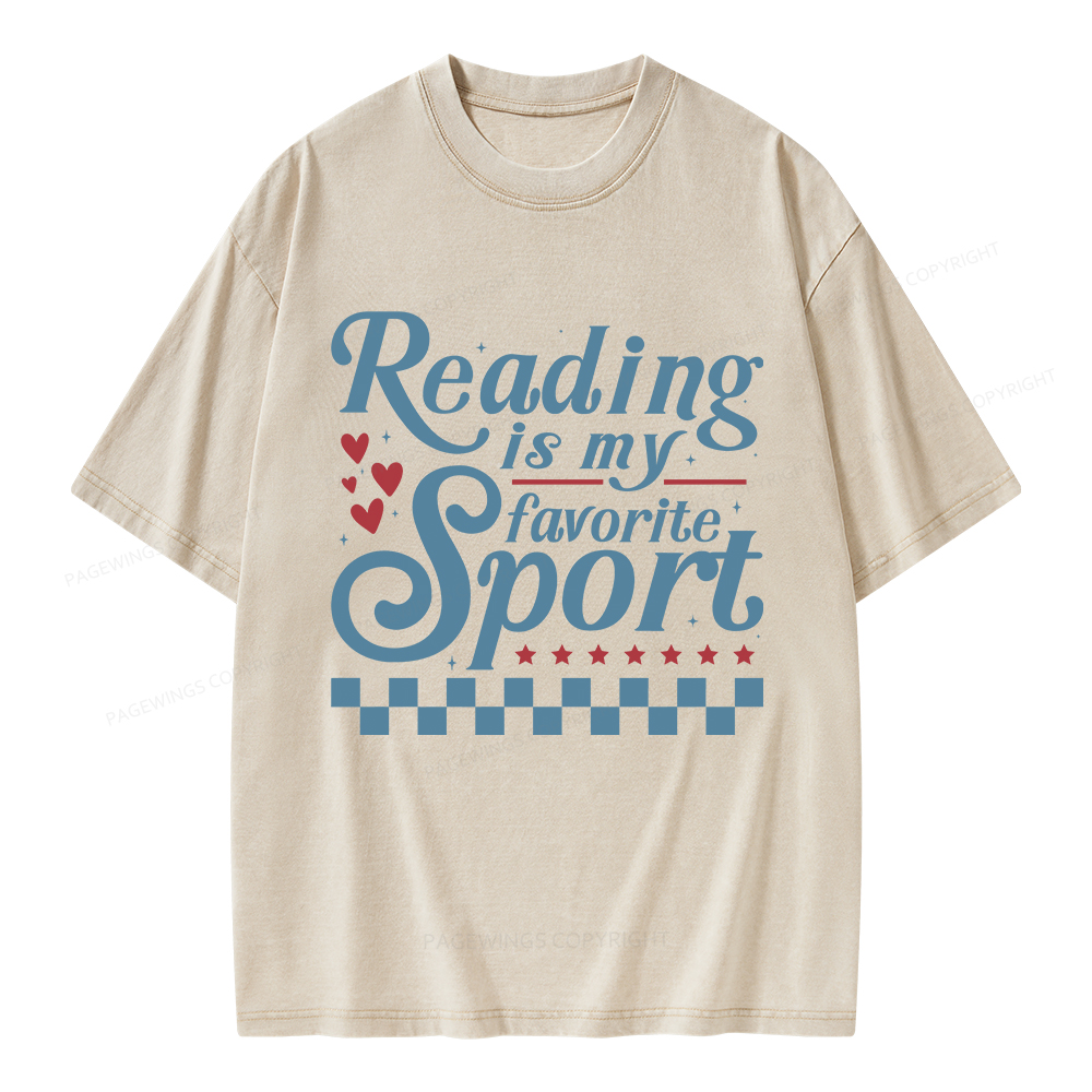 Pagewings Reading Is My Favorite Sport Unisex Washed T-shirt