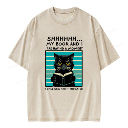 Pagewings My Book And I Are Having A Moment Unisex Washed T-shirt