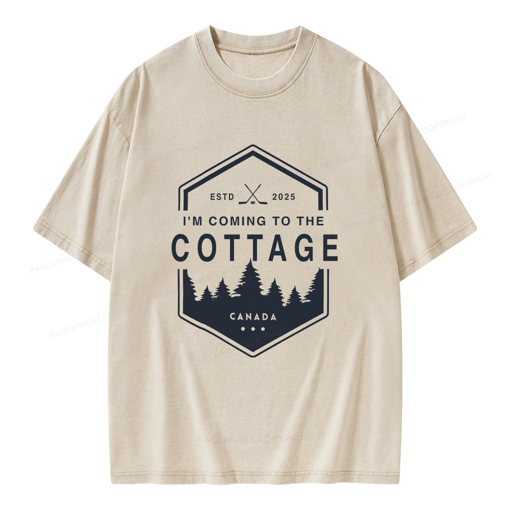 Pagewings Coming To The Cottage Unisex Washed T-shirt