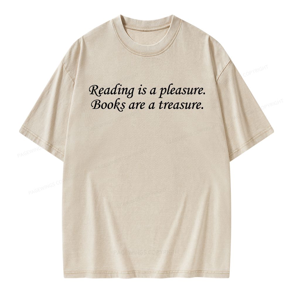 Pagewings Reading Is A Pleasure Unisex Washed T-shirt