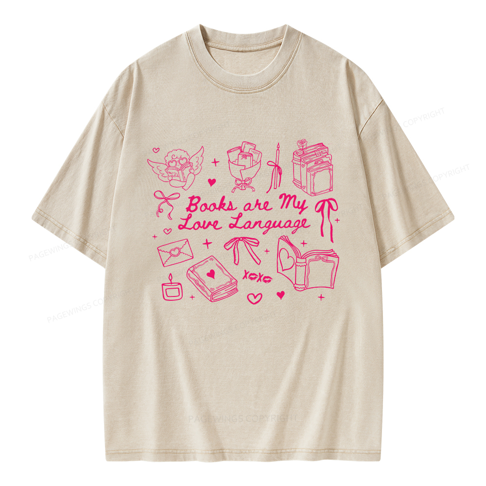Pagewings Books Are My Love Language Unisex Washed T-shirt
