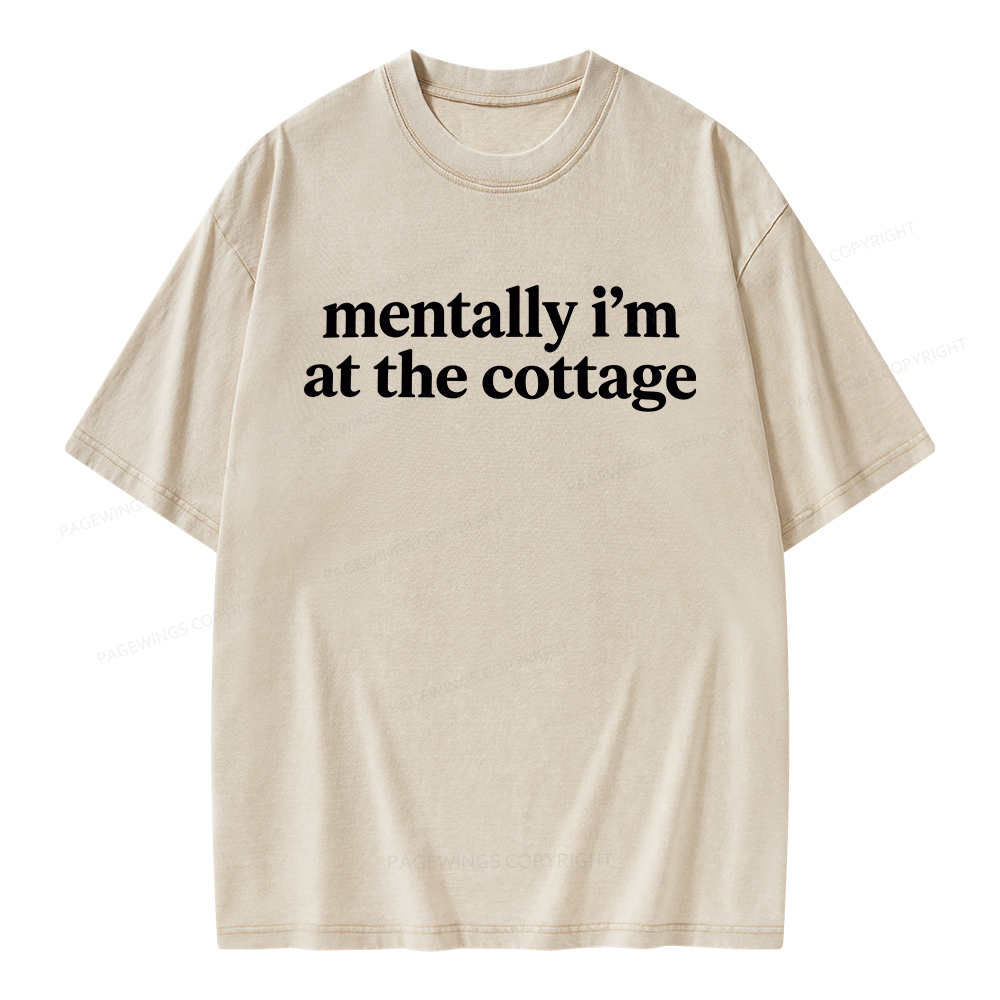 Pagewings Mentally I'm At The Cottage Unisex Washed T-shirt
