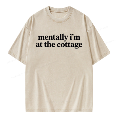 Pagewings Mentally I'm At The Cottage Unisex Washed T-shirt