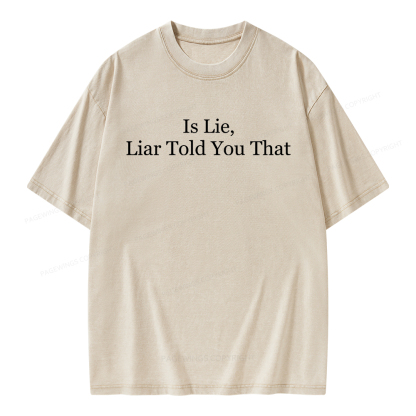 Pagewings  Is Lie Liar Told You That Unisex Washed T-shirt