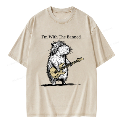 Pagewings I'm With The Banned Unisex Washed T-shirt