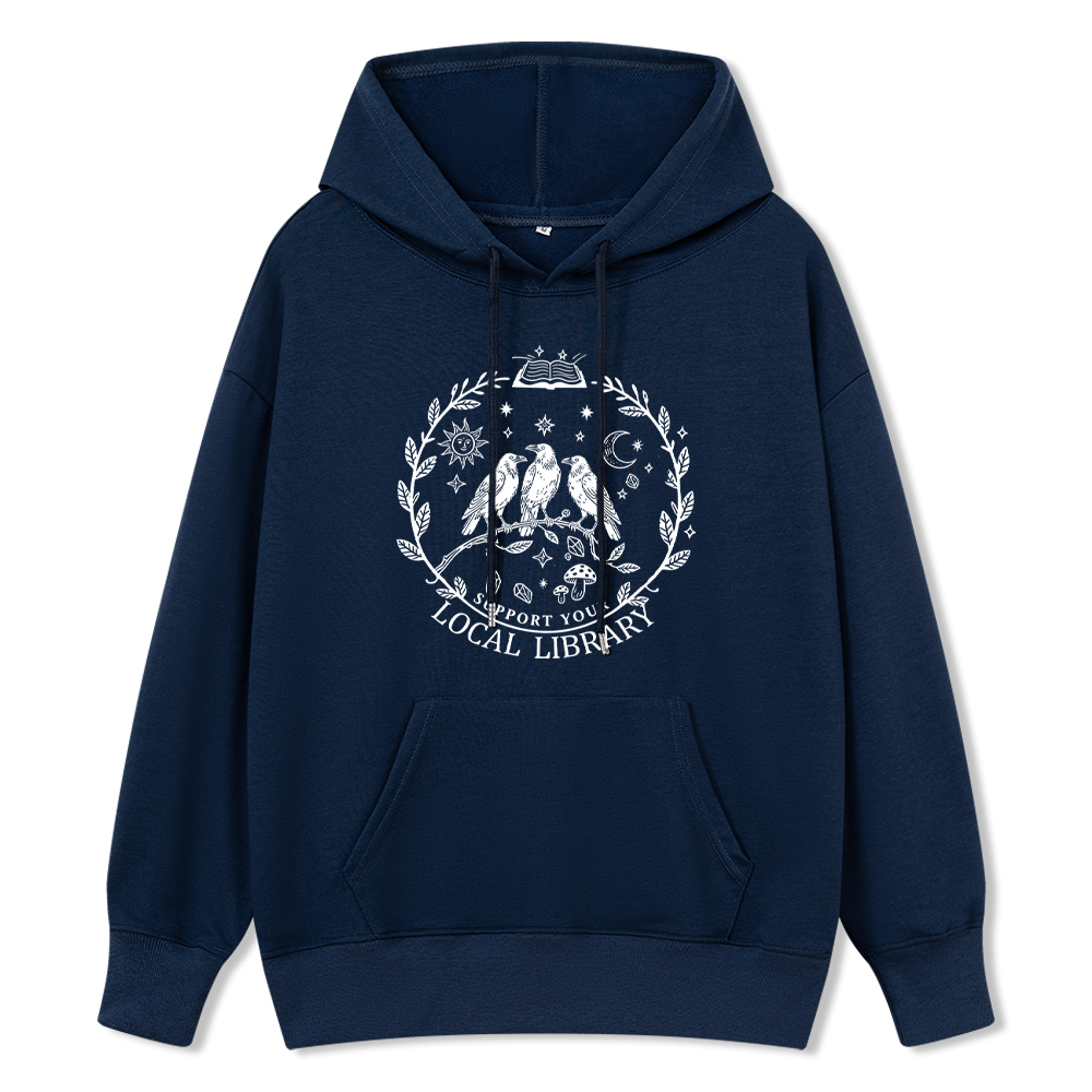 Pagewings Support Your Local Library Unisex Classic Hoodie