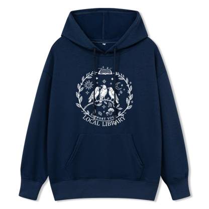 Pagewings Support Your Local Library Unisex Classic Hoodie