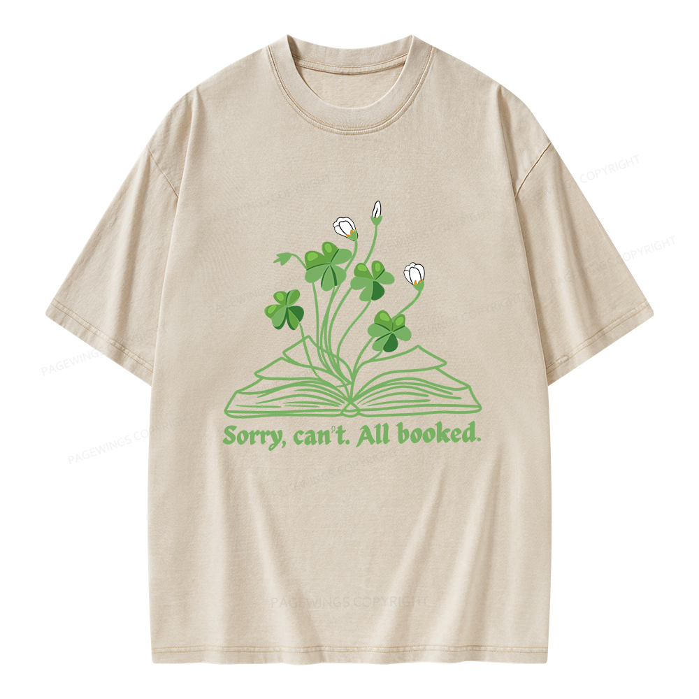 Pagewings St Patricks Day Book Lover Unisex Washed T-shirt